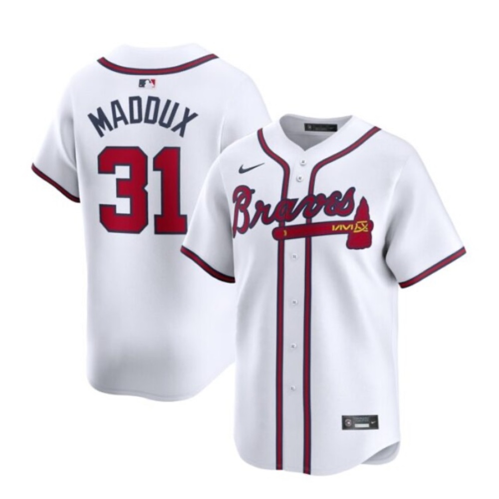 NWT Nike MLB Atlanta Braves Greg Maddux #31 Home Jersey/Hat Bundle